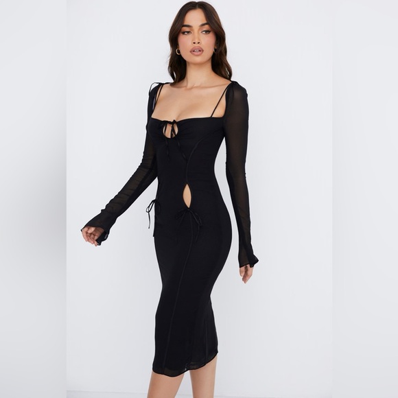 House of CB Ophelia Midi Dress Cutout Black Size XS Plus Cup NWT - Picture 14 of 16